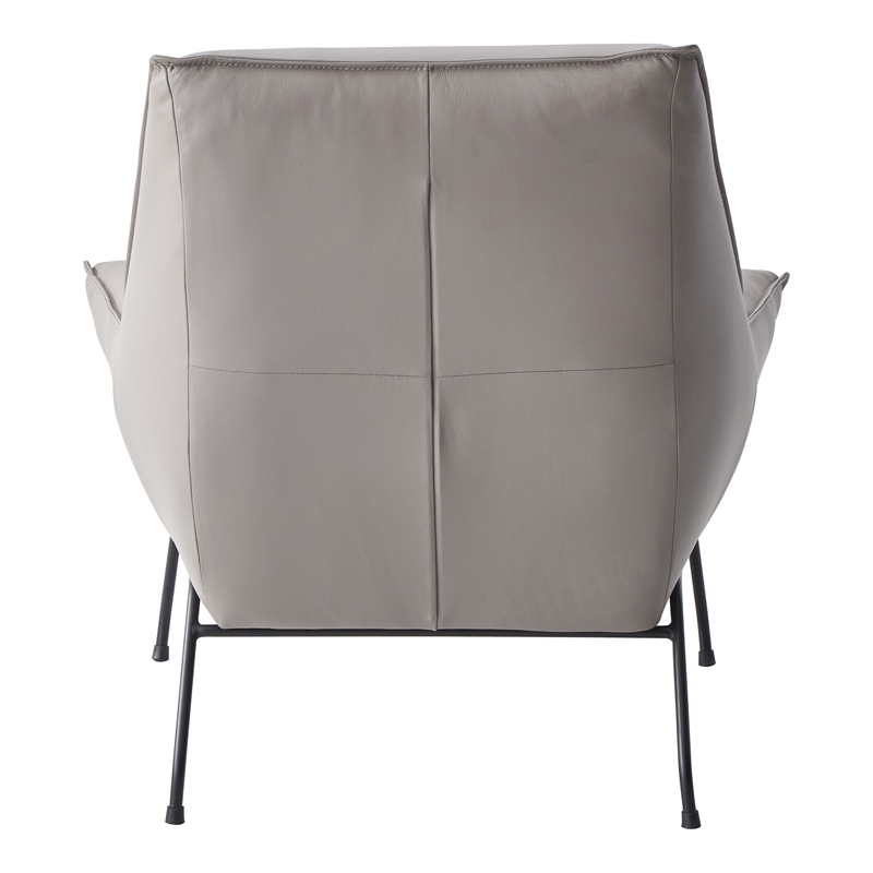 ACME Furniture Jabel Upholstered Leather Accent Chair and Ottoman in Khaki