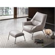 ACME Furniture Jabel Upholstered Leather Accent Chair and Ottoman in Khaki
