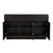 ACME Furniture Jaramillo 3-Door Wood Server with Marble Top in White/Black