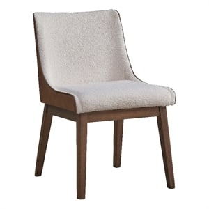 ACME Furniture Ginny 19&quot Velvet Side Chairs in White/Brown/Walnut (Set of 2)