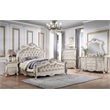 ACME Bently Transitional Button Tufted Wooden Frame Bed in Champagne Gold