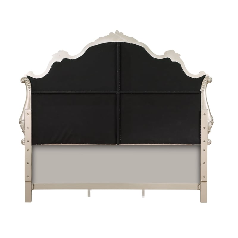 ACME Bently Transitional Button Tufted Wooden Frame Bed in Champagne Gold
