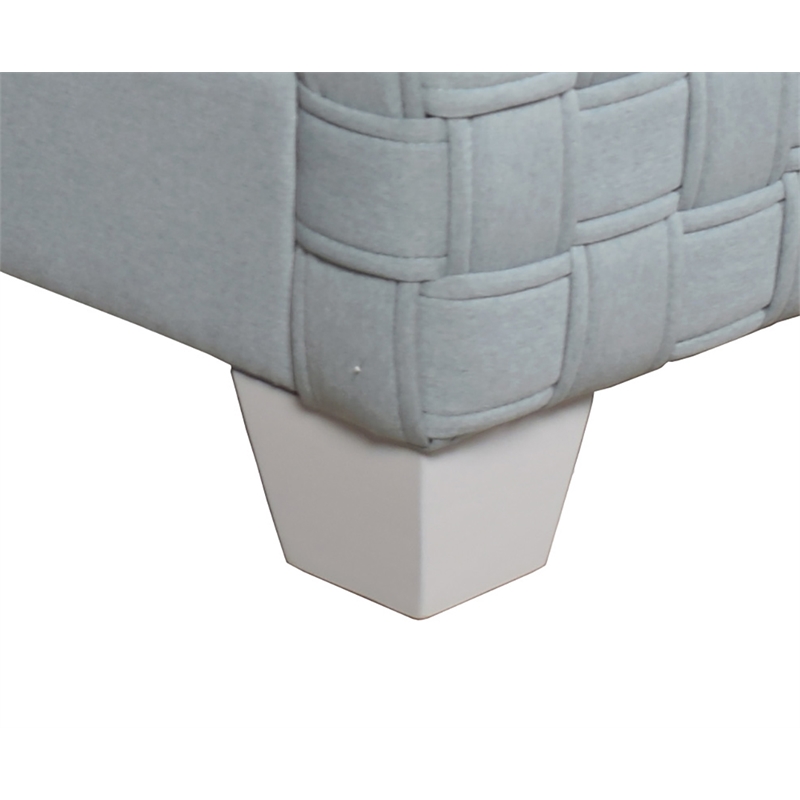 ACME Saree Contemporary Chenille Upholstered Bed in Light Teal and Gray