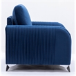 ACME Wenona Contemporary Velvet Upholstered Wood Frame Chair in Blue