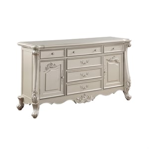 ACME Bently Wooden Frame 6 Drawers Dresser with 2 Doors in Champagne