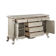 ACME Bently Wooden Frame 6 Drawers Dresser with 2 Doors in Champagne