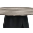 ACME Zudora Metal Round Top Dining Table in Antique Oak and Black