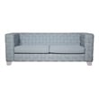 ACME Saree Chenille Upholstered Sofa in Light Teal and White