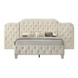 ACME Ranallo Contemporary Fabric Upholstered Queen Wall Bed in Beige