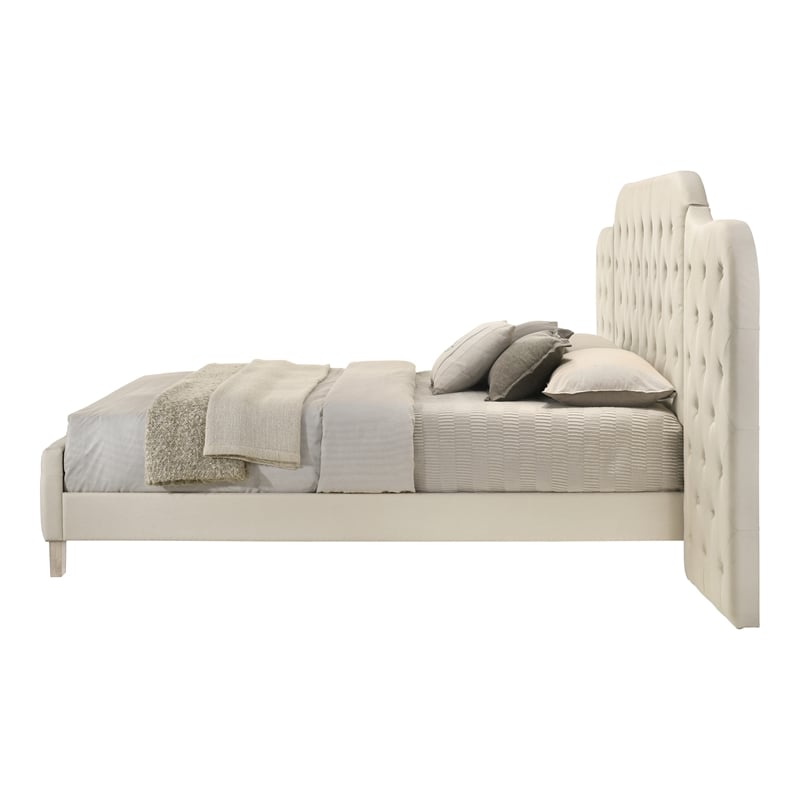 ACME Ranallo Contemporary Fabric Upholstered Queen Wall Bed in Beige