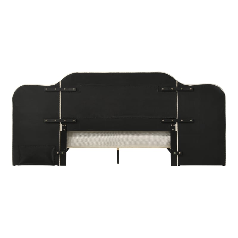 ACME Ranallo Contemporary Fabric Upholstered Queen Wall Bed in Beige