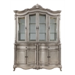 ACME Ariadne Transitional Wood Hutch & Buffet in Antique Platinum Silver