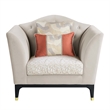 ACME Tayden Velvet Upholstered Tufted Chair with 3 Pillows in Beige/Black