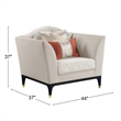 ACME Tayden Velvet Upholstered Tufted Chair with 3 Pillows in Beige/Black