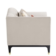 ACME Tayden Velvet Upholstered Tufted Chair with 3 Pillows in Beige/Black