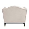 ACME Tayden Velvet Upholstered Tufted Chair with 3 Pillows in Beige/Black
