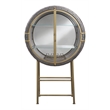 ACME Nilsa Transitional Aluminum/Tempered Glass Wine Cabinet in Bronze