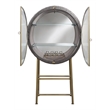ACME Nilsa Transitional Aluminum/Tempered Glass Wine Cabinet in Bronze