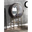 ACME Nilsa Transitional Aluminum/Tempered Glass Wine Cabinet in Bronze