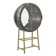 ACME Nilsa Transitional Aluminum/Tempered Glass Wine Cabinet in Bronze