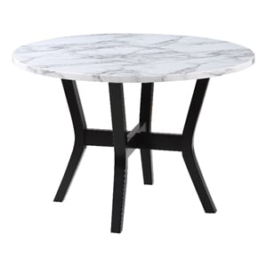 ACME Kusa 5-Piece Wood Dining Set with Engineering Stone Top in Gray and Black