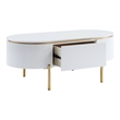 ACME Daveigh Contemporary Wooden/Metal Coffee Table in White High Gloss and Gold