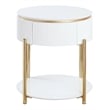 ACME Daveigh Contemporary Wooden/Metal End Table in White High Gloss and Gold