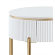 ACME Daveigh Contemporary Wooden/Metal End Table in White High Gloss and Gold