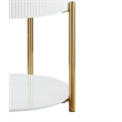 ACME Daveigh Contemporary Wooden/Metal End Table in White High Gloss and Gold