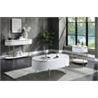 ACME Daveigh Contemporary Wooden/Metal End Table in White High Gloss and Gold