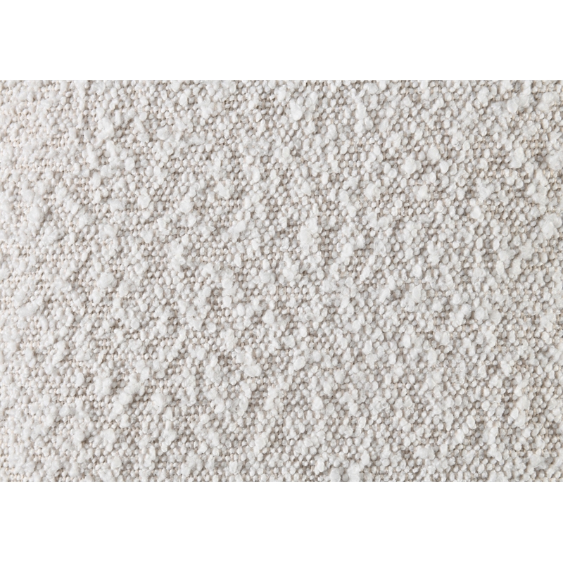 ACME Sandro Contemporary Boucle Fabric Upholstered Queen Bed in White and Walnut