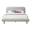 ACME Cleo Contemporary Boucle Fabric Upholstered Eastern King Bed in Gray