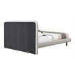 ACME Cleo Contemporary Boucle Fabric Upholstered Eastern King Bed in Gray