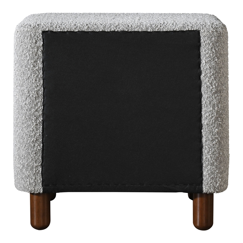 ACME Cleo Contemporary Boucle Fabric Upholstered Nightstand in Gray