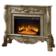 ACME Dresden Transitional Wooden/Glass Fireplace in Gold Patina