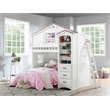 ACME Tree House Transitional Wooden Bookcase Cabinet in Pink and White