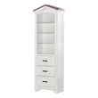 ACME Tree House Transitional Wooden Bookcase Cabinet in Pink and White