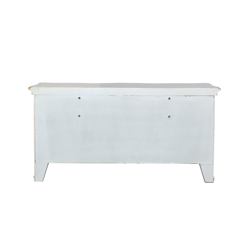 ACME Vendome Transitional Wood Vanity Desk in Beige and Antique Pearl
