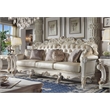 ACME Vendome Leather Upholstered Oversized Sofa with 6 Pillows in Pearl