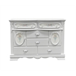 ACME Flora Wood Dresser with 6 Drawers and 2 Side Compartments in White