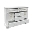 ACME Flora Wood Dresser with 6 Drawers and 2 Side Compartments in White