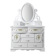 ACME Flora Wood Dresser with 6 Drawers and 2 Side Compartments in White
