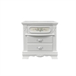 ACME Flora Contemporary Wooden Nightstand with 2 Drawers in White