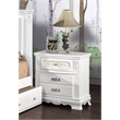 ACME Flora Contemporary Wooden Nightstand with 2 Drawers in White