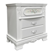 ACME Flora Contemporary Wooden Nightstand with 2 Drawers in White