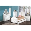 ACME Flora Contemporary Wooden Mirror with 2 Jewelry Drawers in White