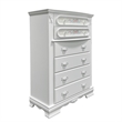 ACME Flora Contemporary Wood Rectangular Chest with 5 Drawers in White