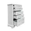 ACME Flora Contemporary Wood Rectangular Chest with 5 Drawers in White
