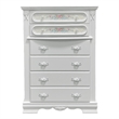 ACME Flora Contemporary Wood Rectangular Chest with 5 Drawers in White