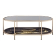 ACME Fiorella Metal/Glass/Marble Coffee Table in Black Paint and Gold